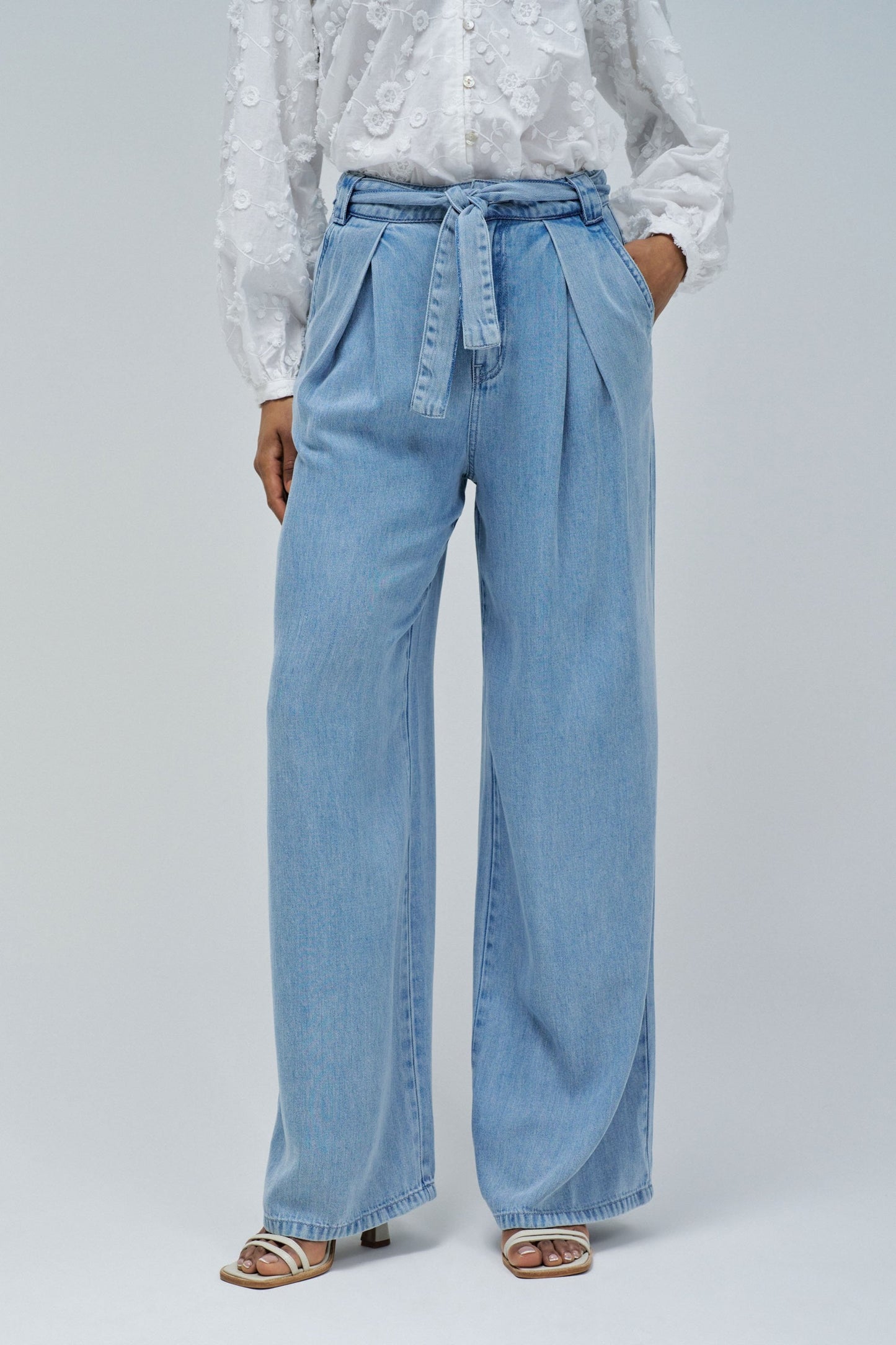 Salsa Jeans Wide Leg Pleated Jeans
