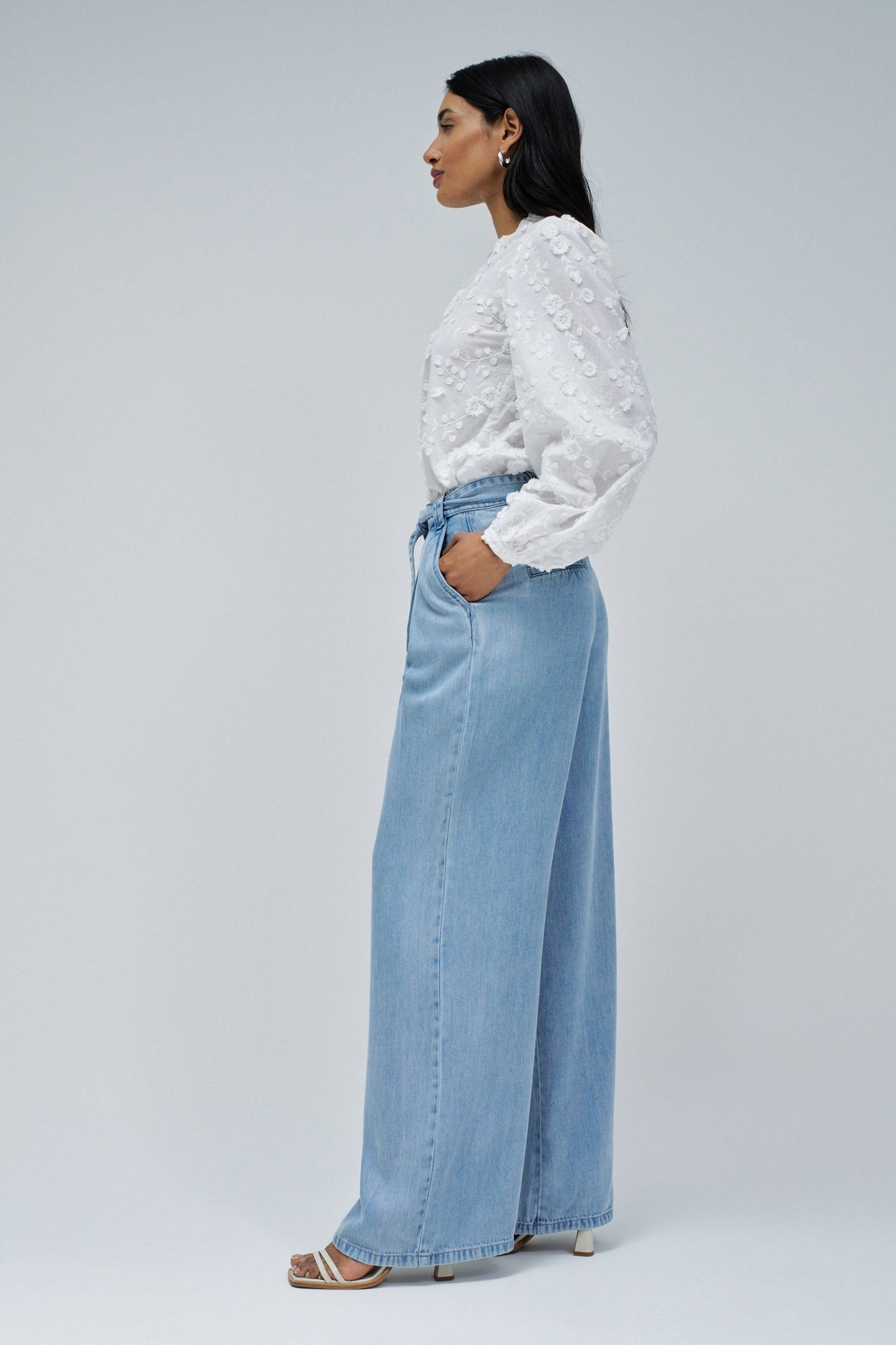 Salsa Jeans Wide Leg Pleated Jeans