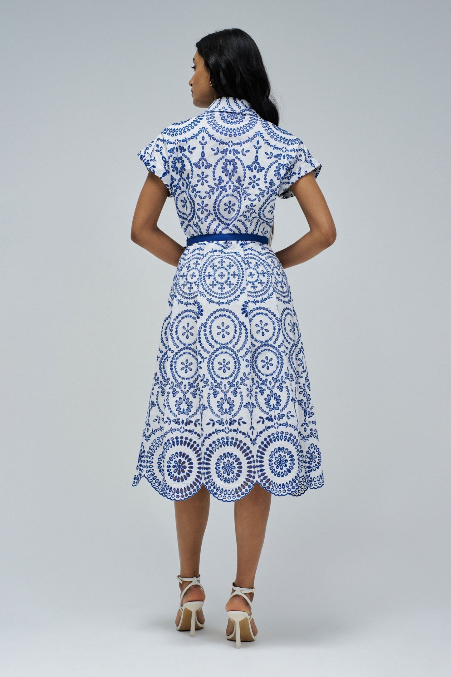 Salsa Embroidery Midi Dress - Blue