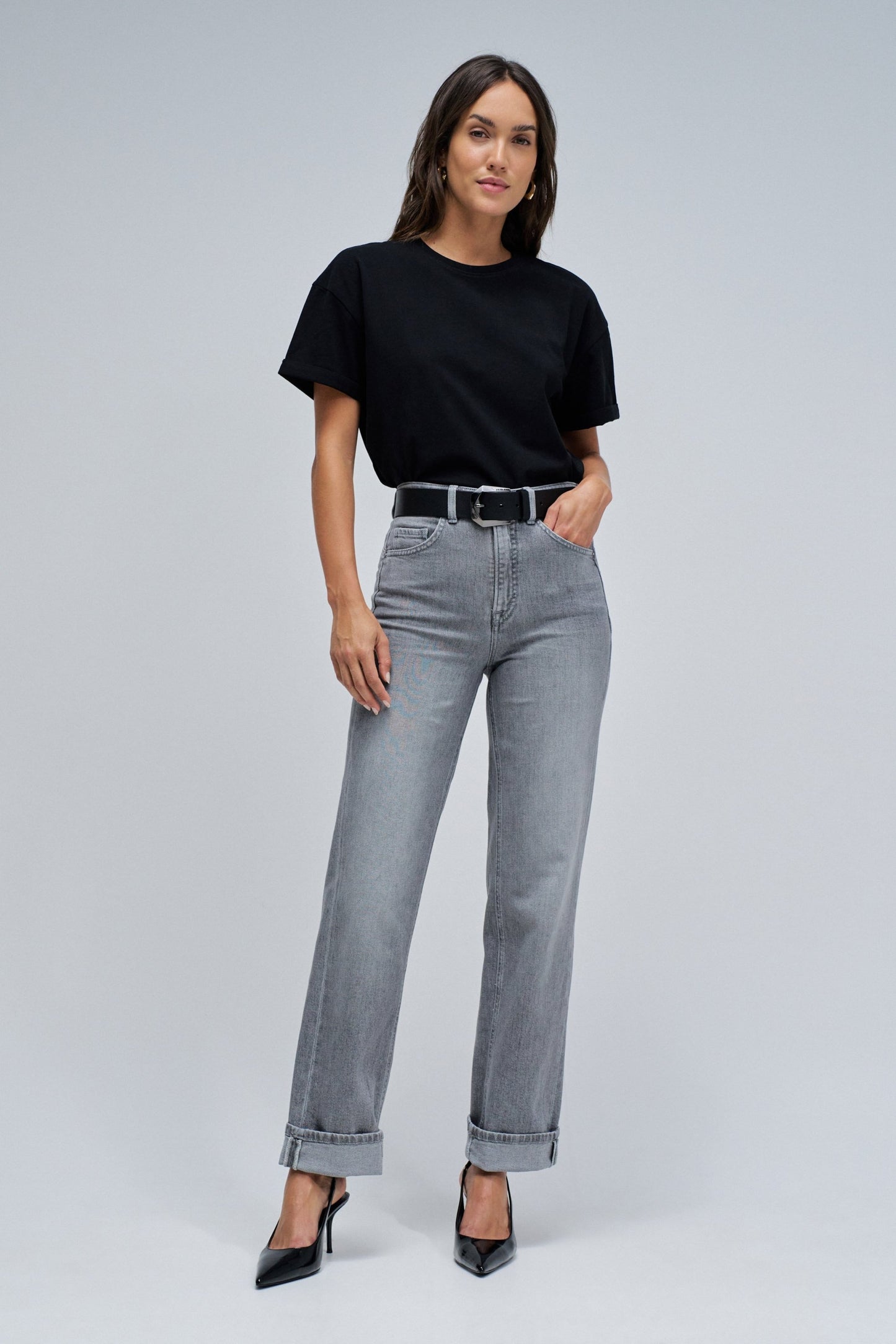 Salsa Faith Straight Leg Jean -Grey