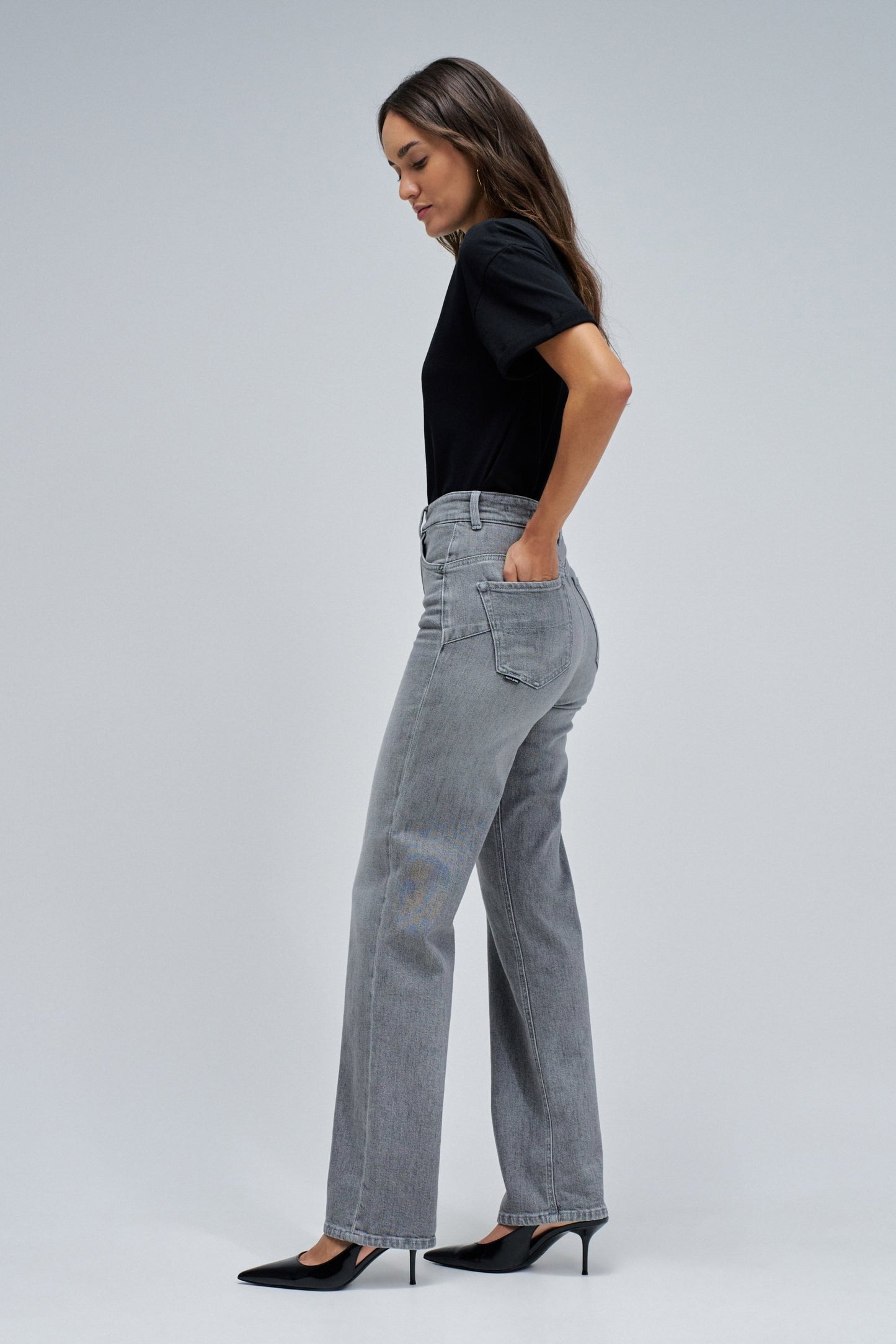 Salsa Faith Straight Leg Jean -Grey