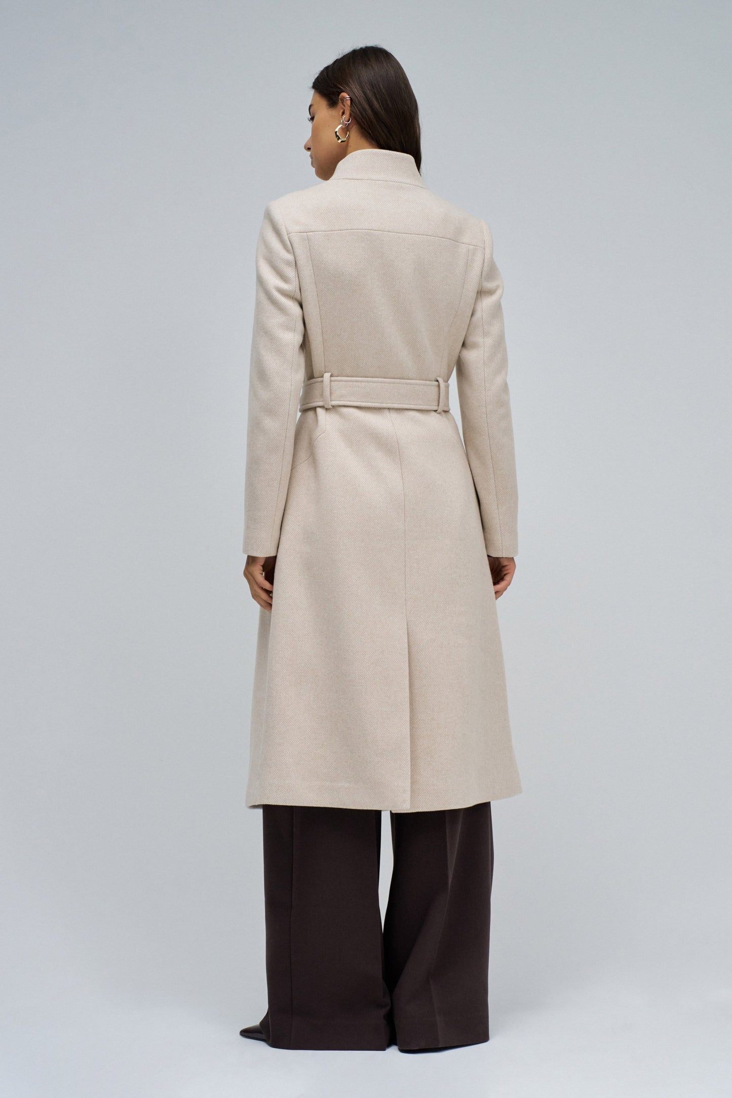 Salsa Grace Long Woolen Coat - Cream