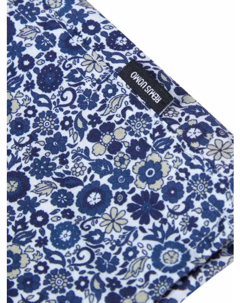 Remus Uomo Tapered Fit Casual Print Shirt - Navy