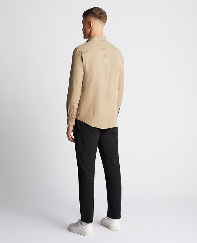 Remus Uomo Slim Fit Cotton Shirt - Camel