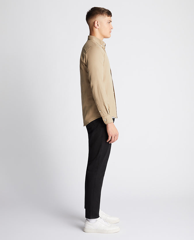 Remus Uomo Slim Fit Cotton Shirt - Camel