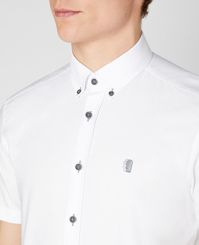 Remus Uomo Ashton Cotton Short Sleeve Shirt - White