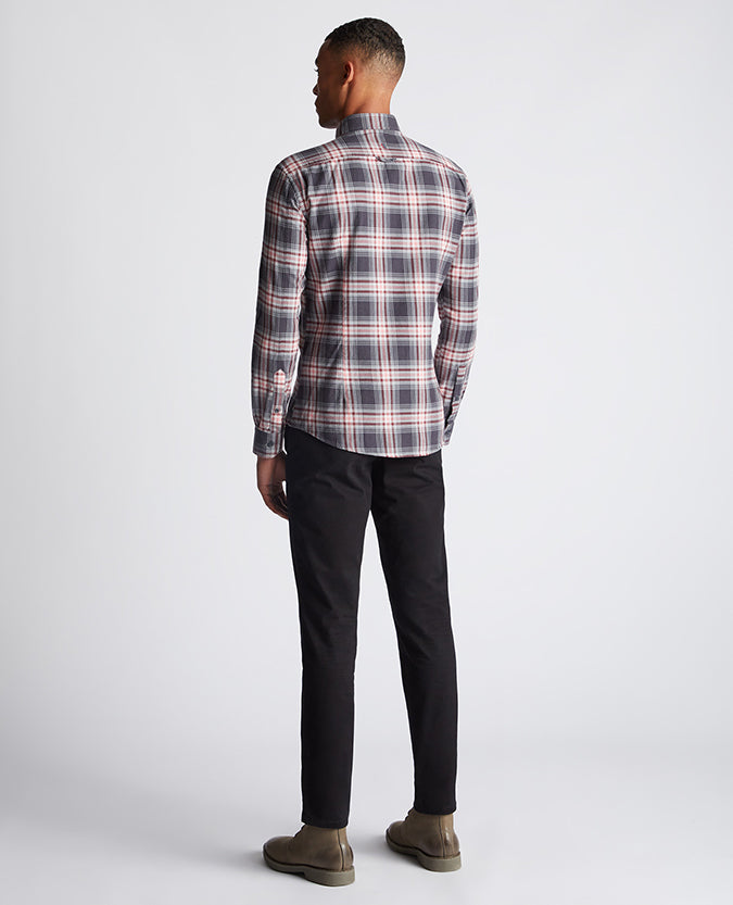 Remus Uomo Ashton Checked Cotton Shirt - Grey