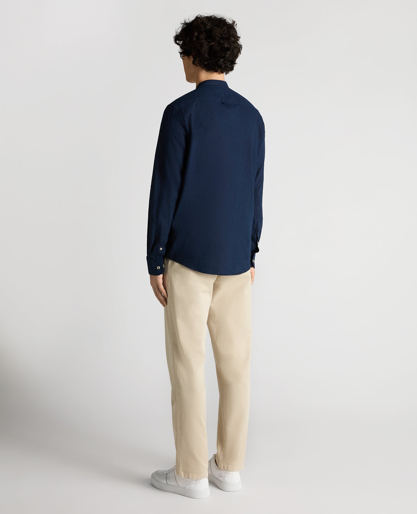 Remus Uomo Cole Grandfather Regular Fit Shirt - Navy