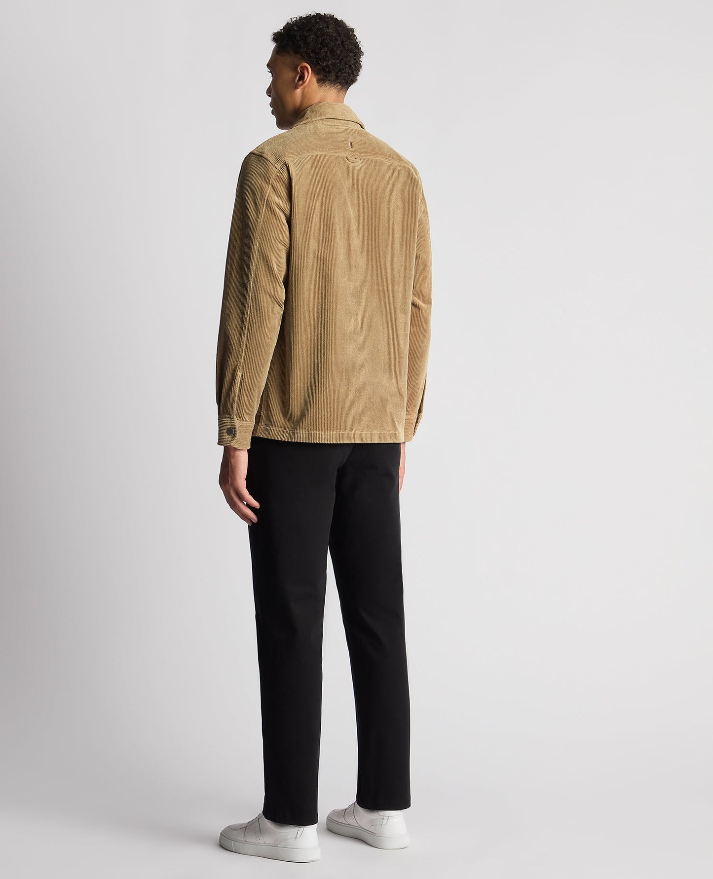 Remus Uomo Tapered Fit Corduroy Overshirt - Beige