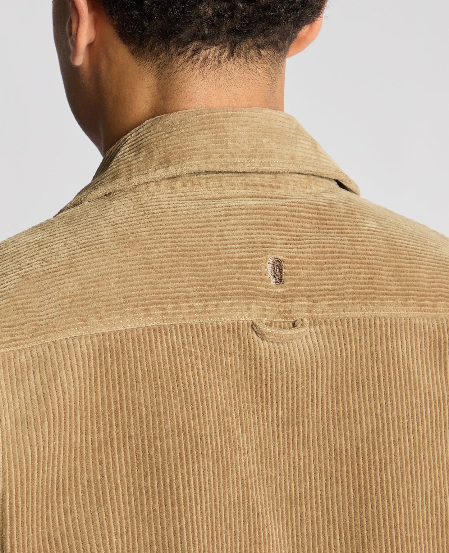 Remus Uomo Tapered Fit Corduroy Overshirt - Beige