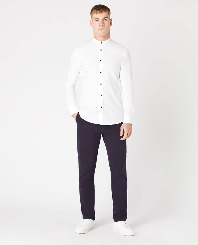 Remus Uomo - Rome/Cole - Grandfather Collar Shirt - White