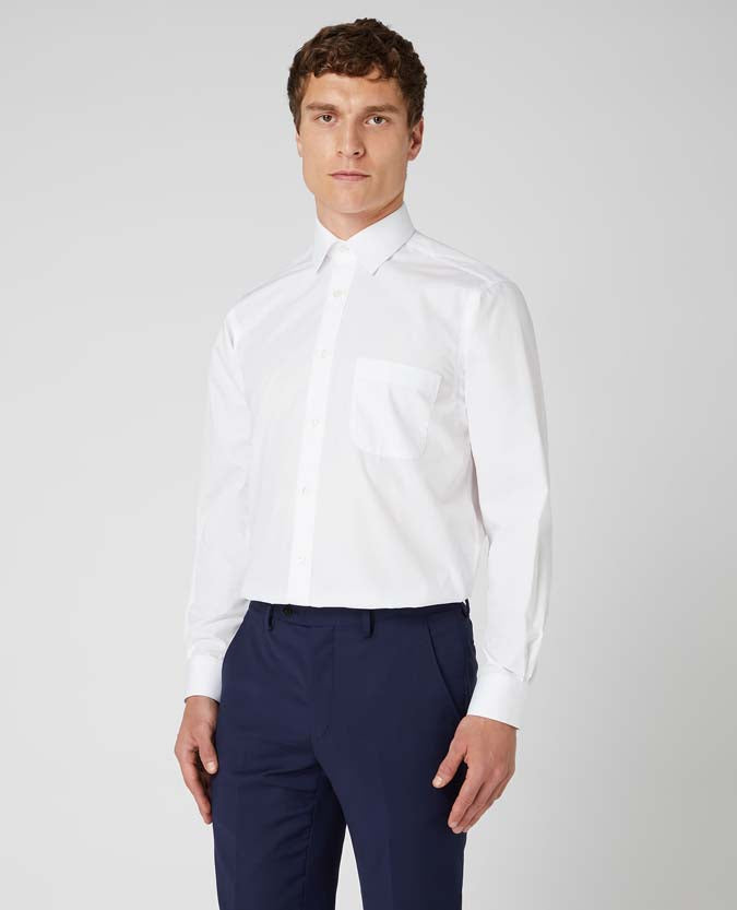 Remus Uomo London Parker Relaxed Fit Cotton-Blend Shirt - White