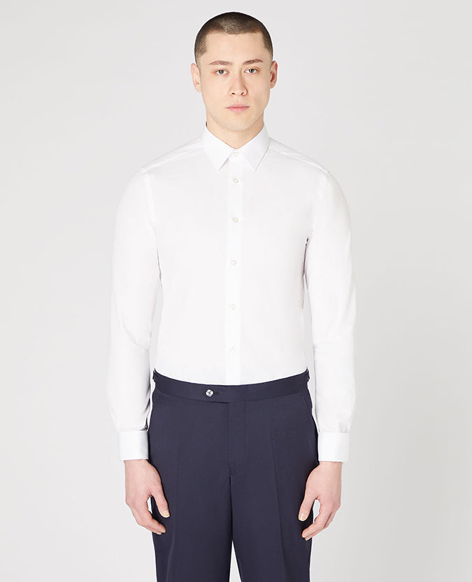 Remus Uomo Ashton Slim Fit Cotton-Blend Shirt - White