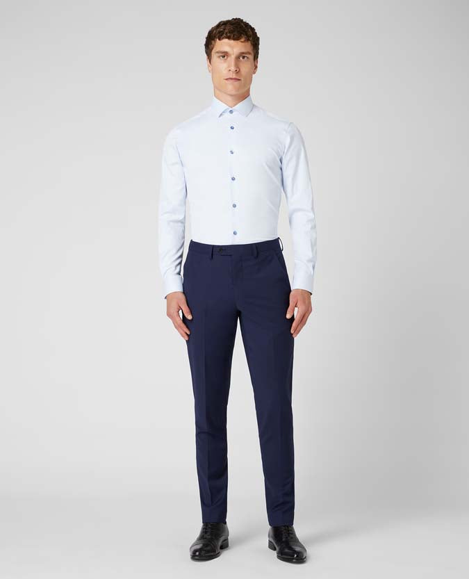 Remus Uomo Slim-Fit Kirk Formal Shirt - Blue