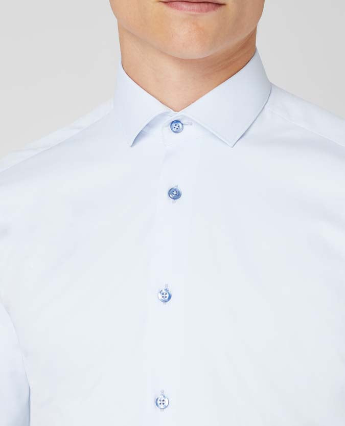 Remus Uomo Slim-Fit Kirk Formal Shirt - Blue
