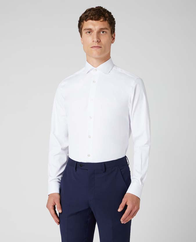 Remus Uomo Frank Tapered White Shirt - White