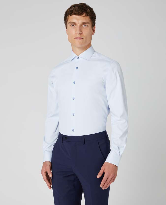 Remus Uomo Frank Tapered Shirt - Blue