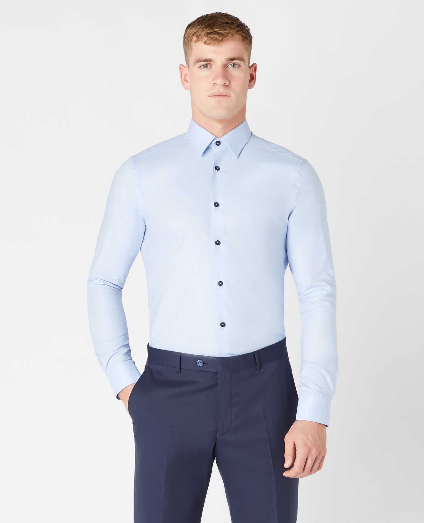 Remus Uomo Rome Ashton Slim Shirt - Sky Blue