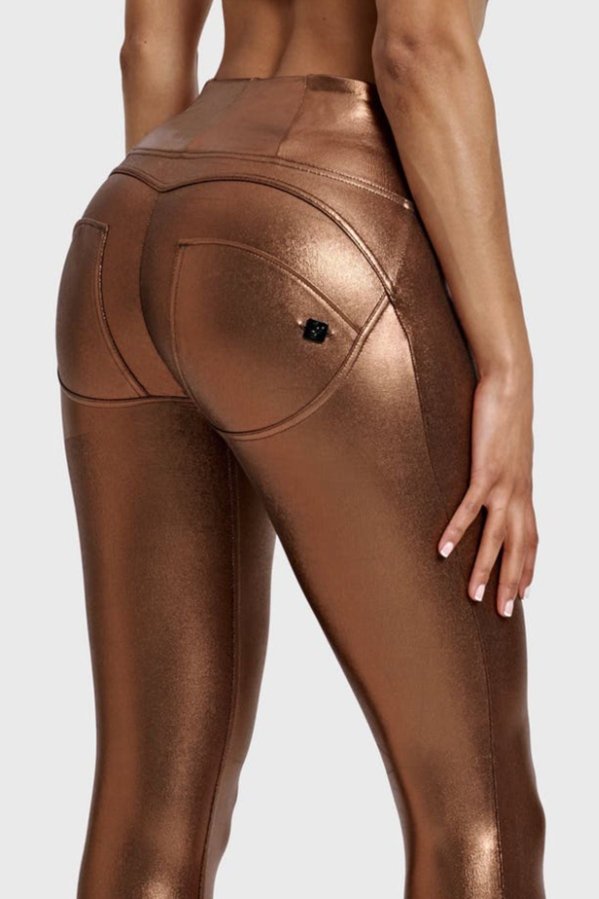 Freddy Faux Leather High Rise - Bronze Metallic