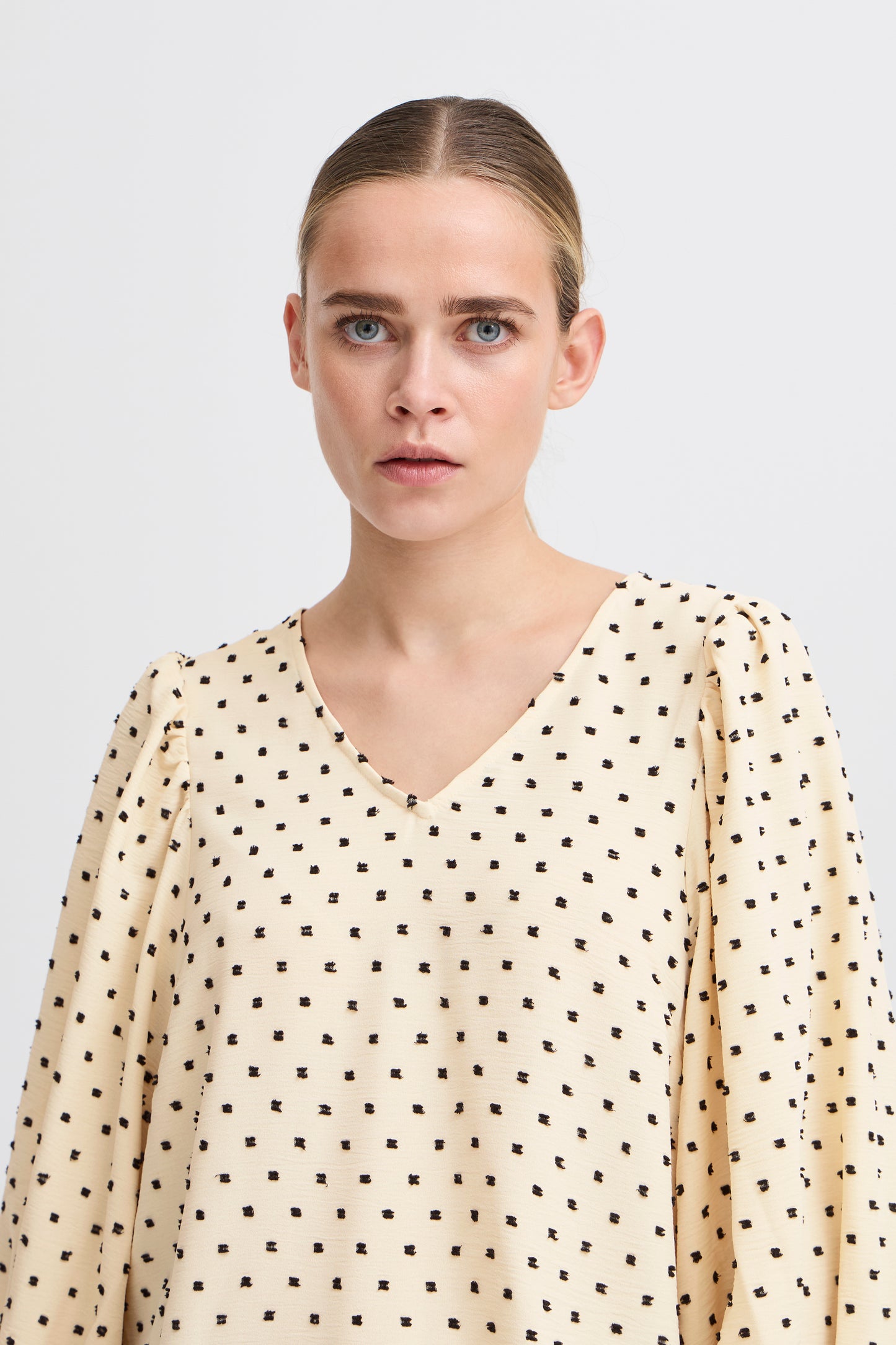 ICHI Ihzabby Mid Sleeve Blouse - Polka