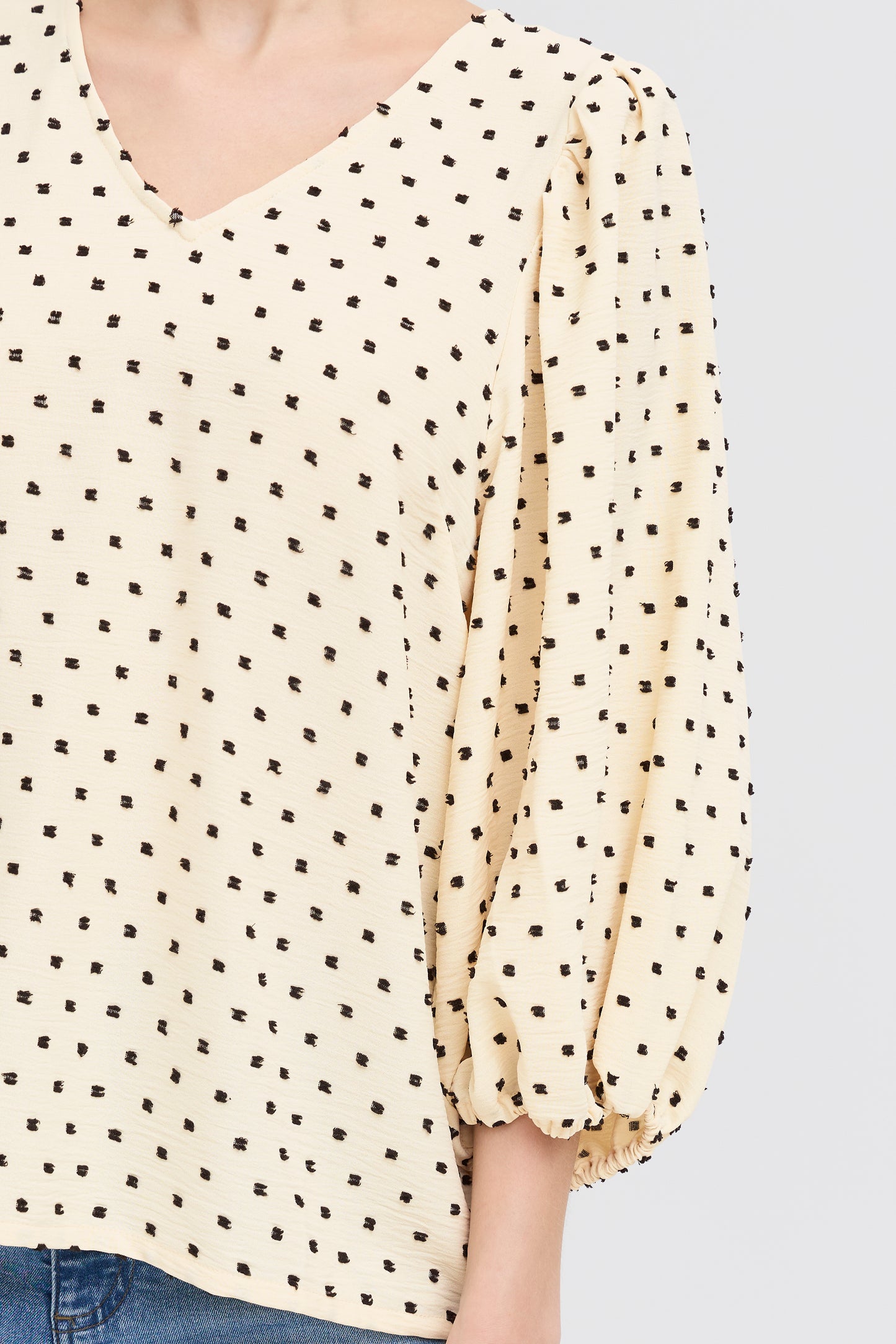 ICHI Ihzabby Mid Sleeve Blouse - Polka
