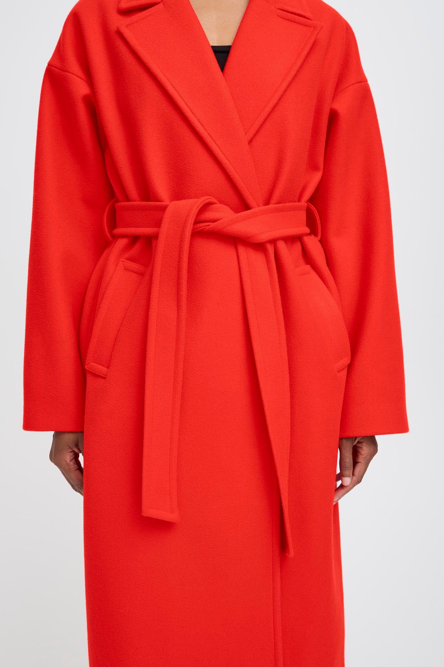 ICHI IHjannet Belted Coat - Fiery Red