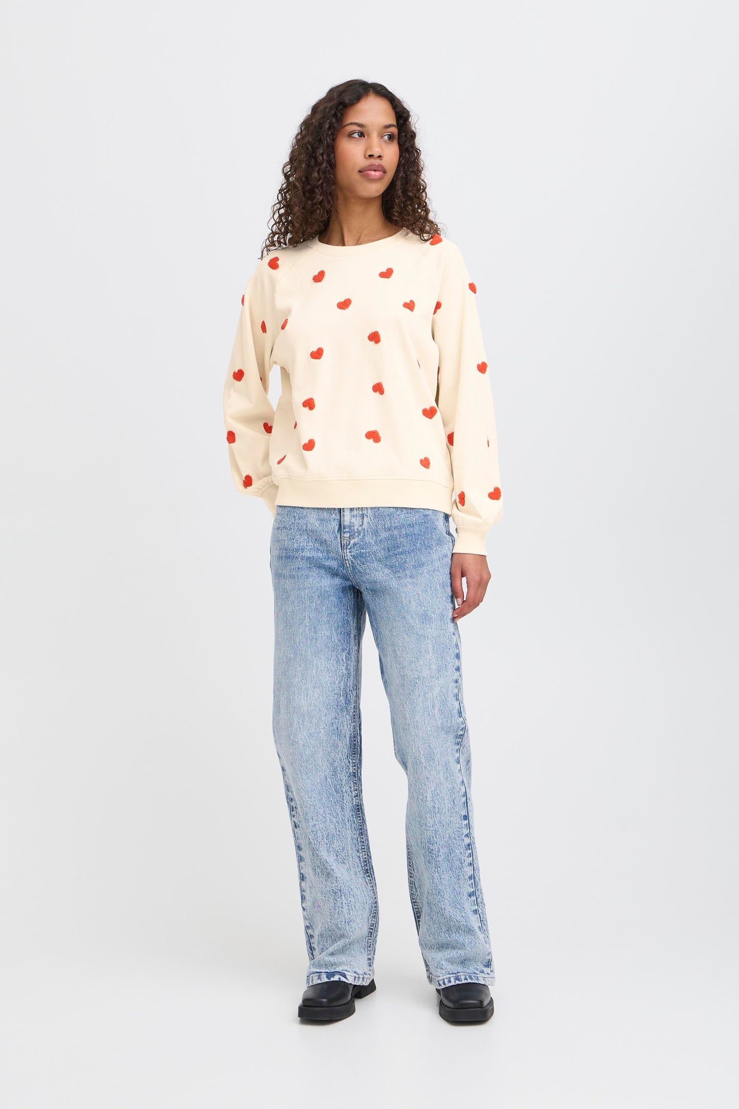 ICHI IHkasura Heart Sweatshirt - Tangerine