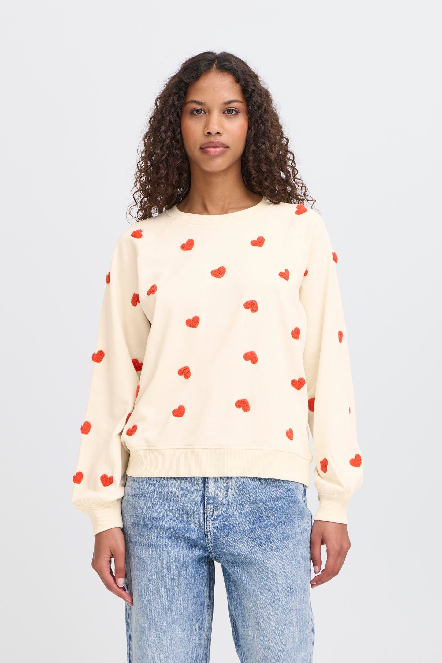ICHI IHkasura Heart Sweatshirt - Tangerine