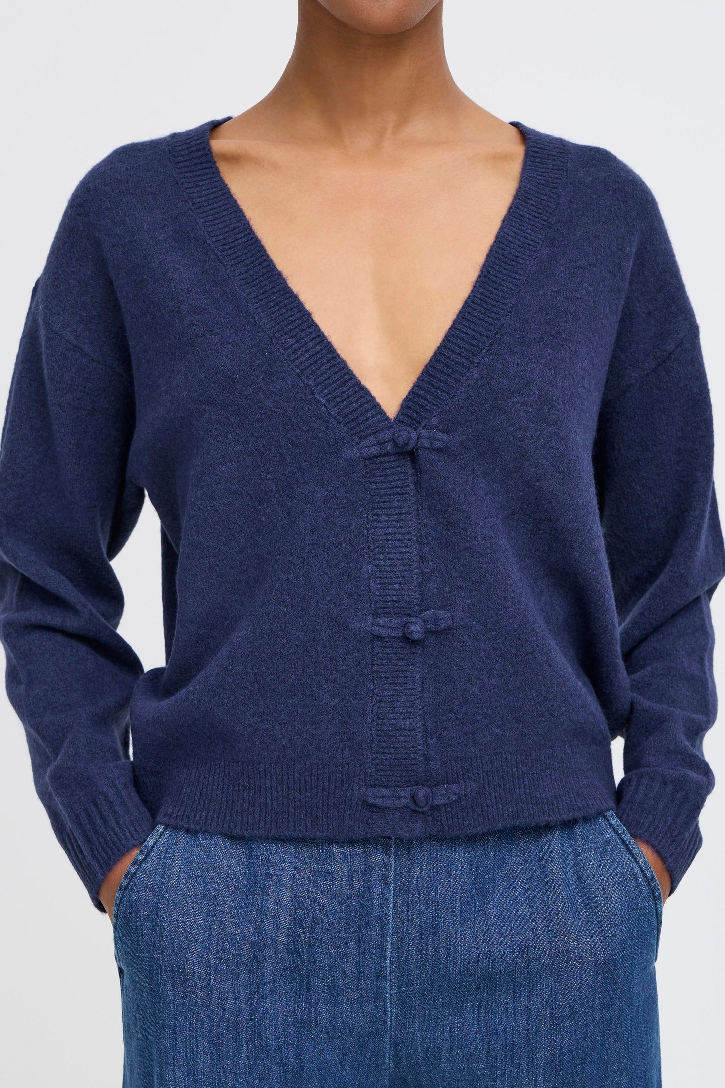 ICHI Dasila Knit Cardigan - Marine