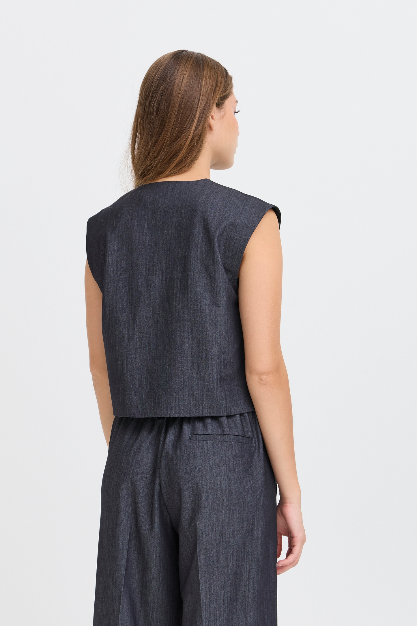 ICHI Jumi Button Top - Dark Blue