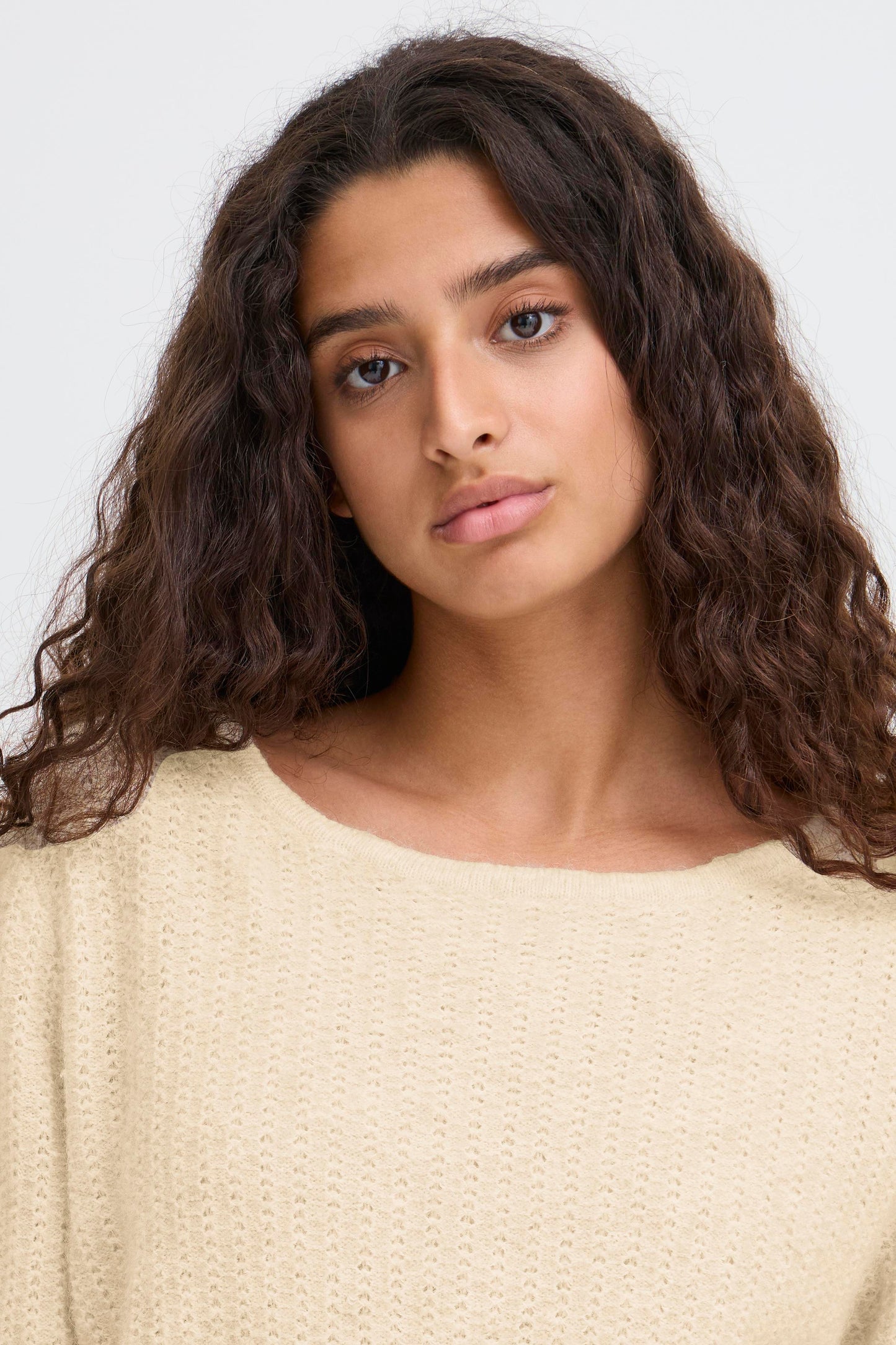 ICHI Asdis Jumper - Oatmeal Melange