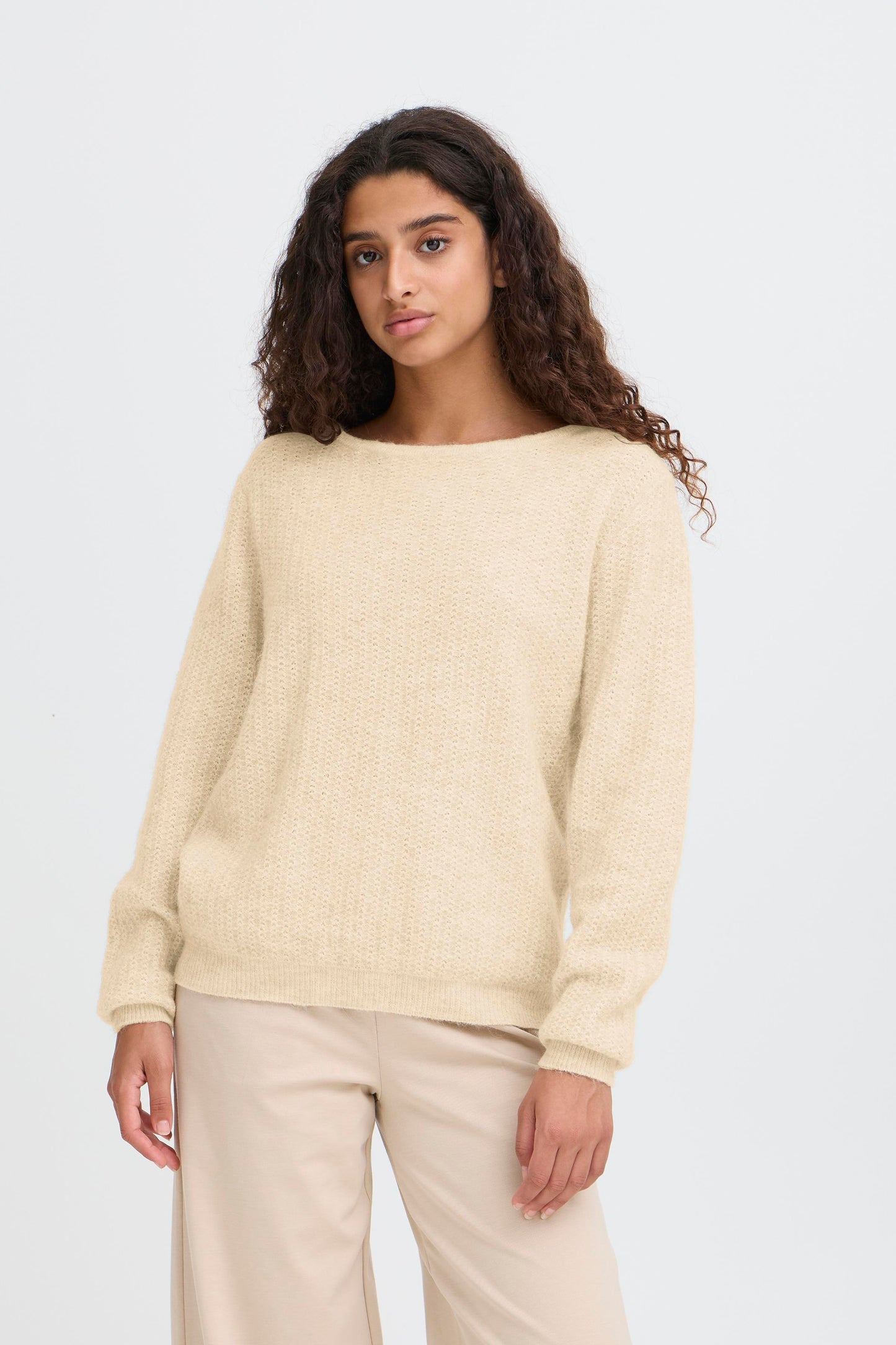 ICHI Asdis Jumper - Oatmeal Melange