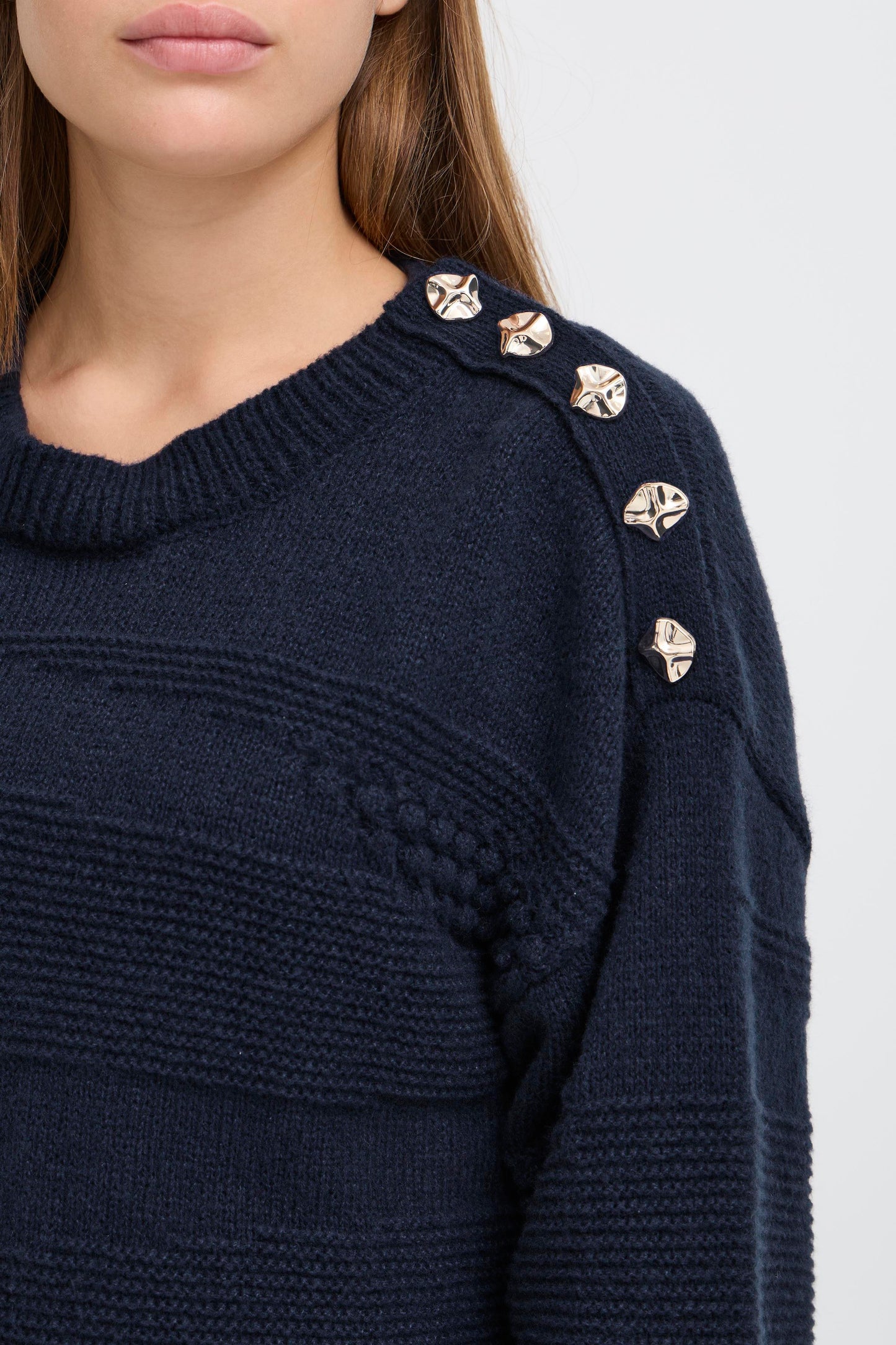 ICHI Ihastra Knit Jumper - Navy
