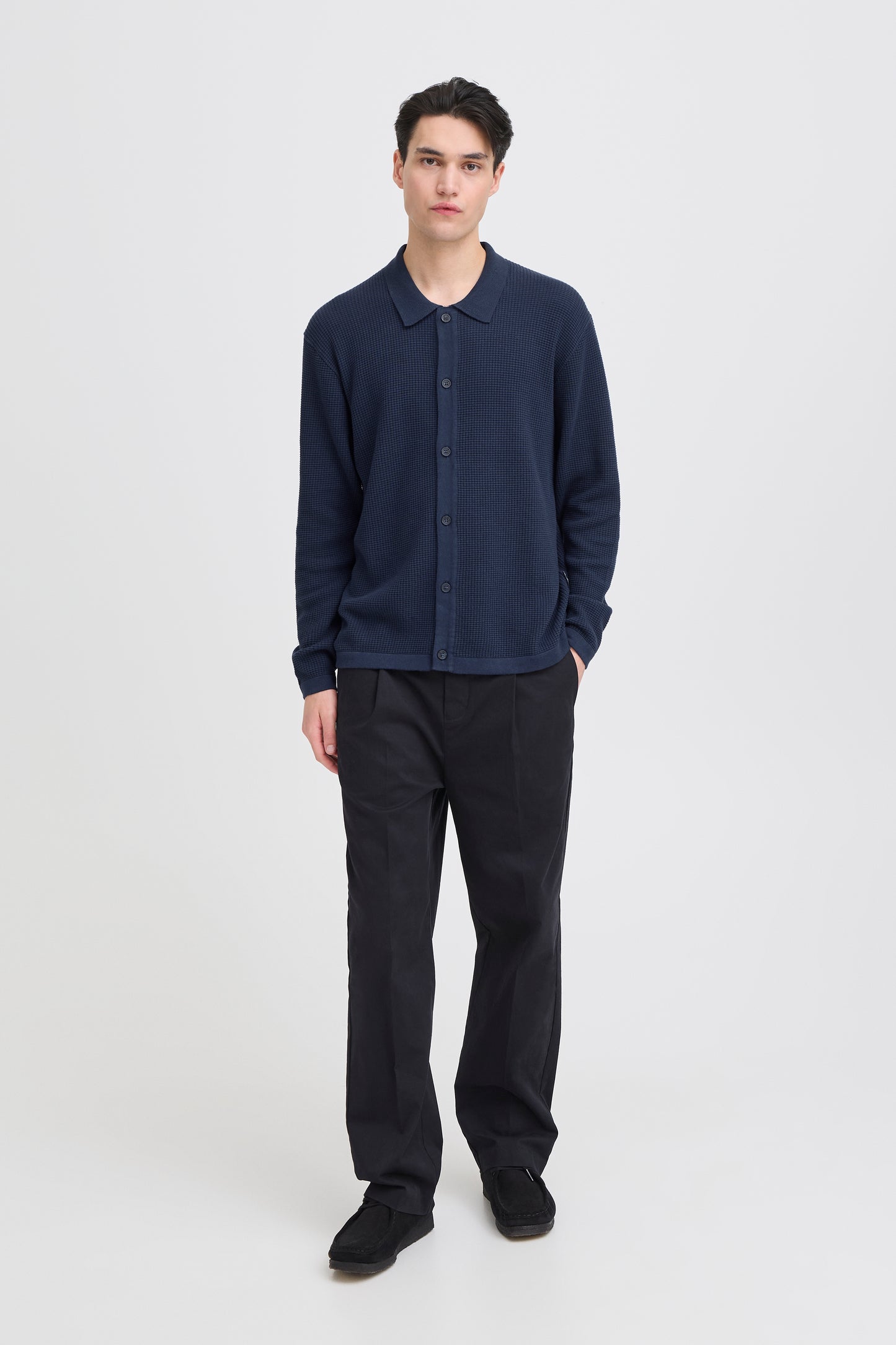 Casual Friday Stenberg Long Sleeve Cardigan - Navy