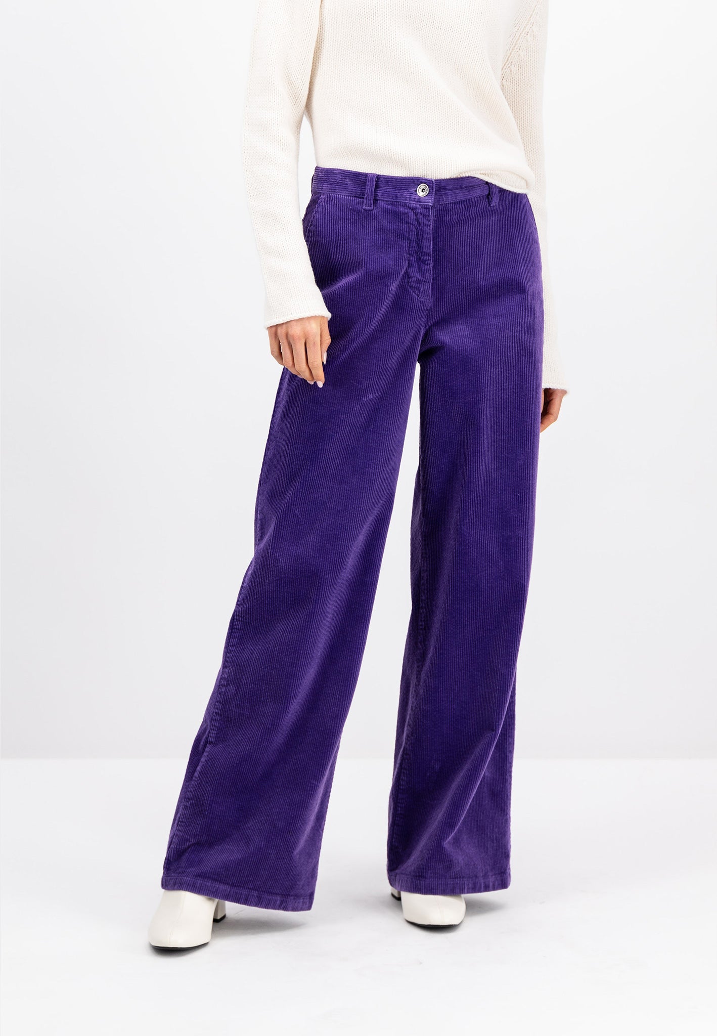 Fynch Hatton Wide Leg Corduroy Pants - Purple