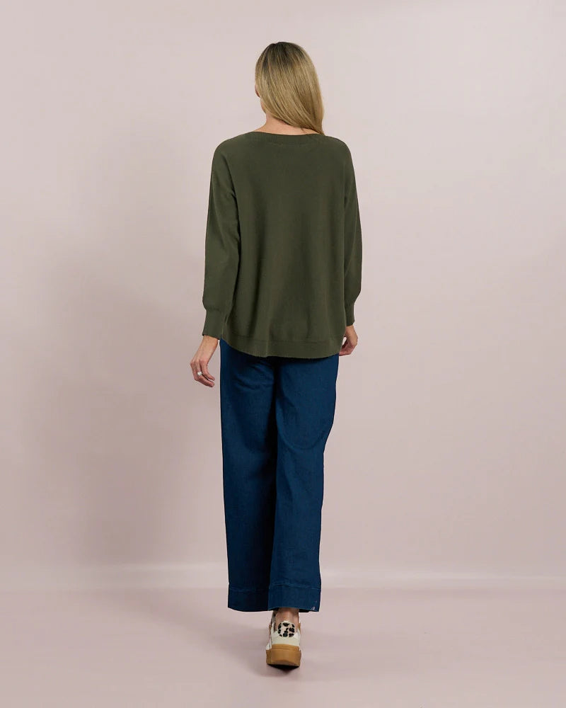 Deck Centre Seam Detail Knit - Khaki