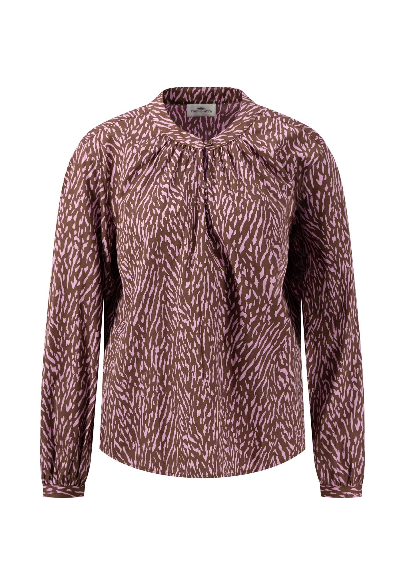 Fynch Hatton Zebra Print Blouse - Toffee Brown