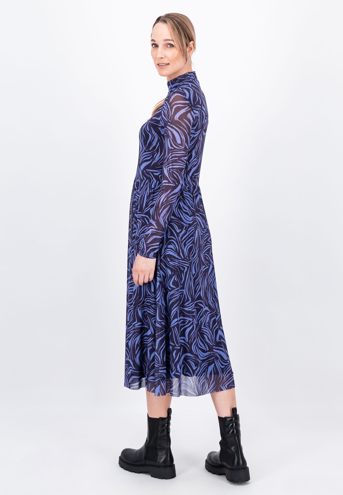 Fynch Hatton Mesh Patterned Dress - Modern Plum
