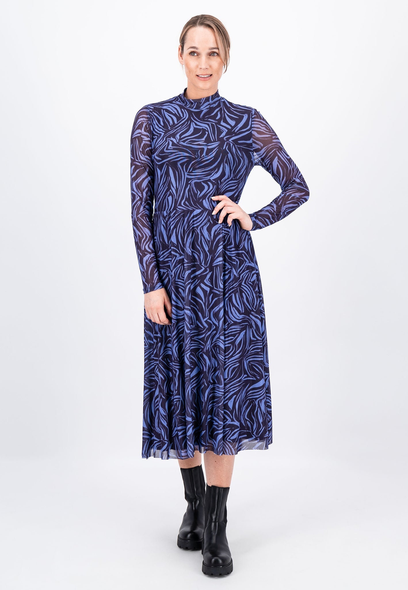 Fynch Hatton Mesh Patterned Dress - Modern Plum