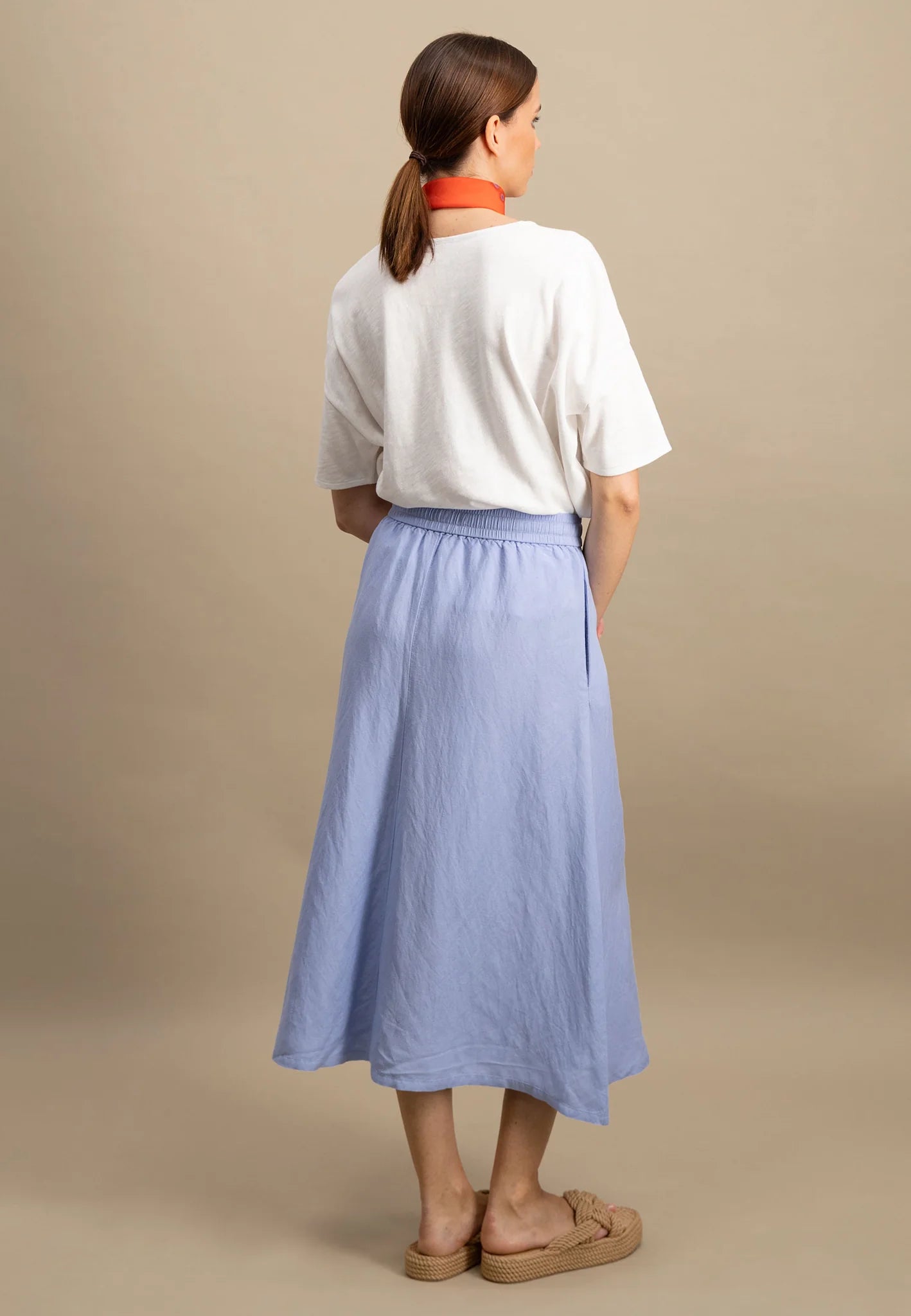 Fynch Hatton V-Neck Slub Tee - Milk