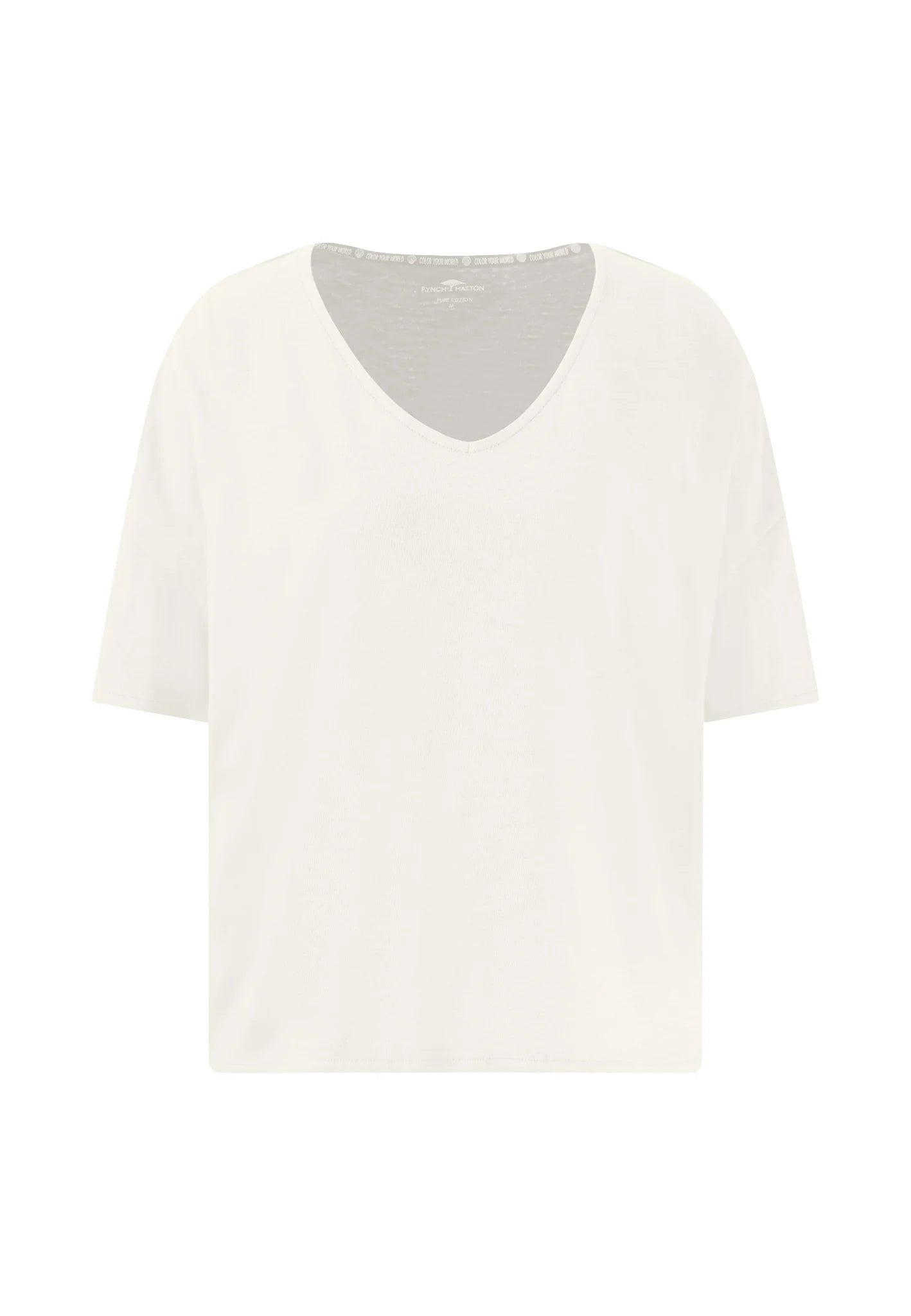 Fynch Hatton V-Neck Slub Tee - Milk