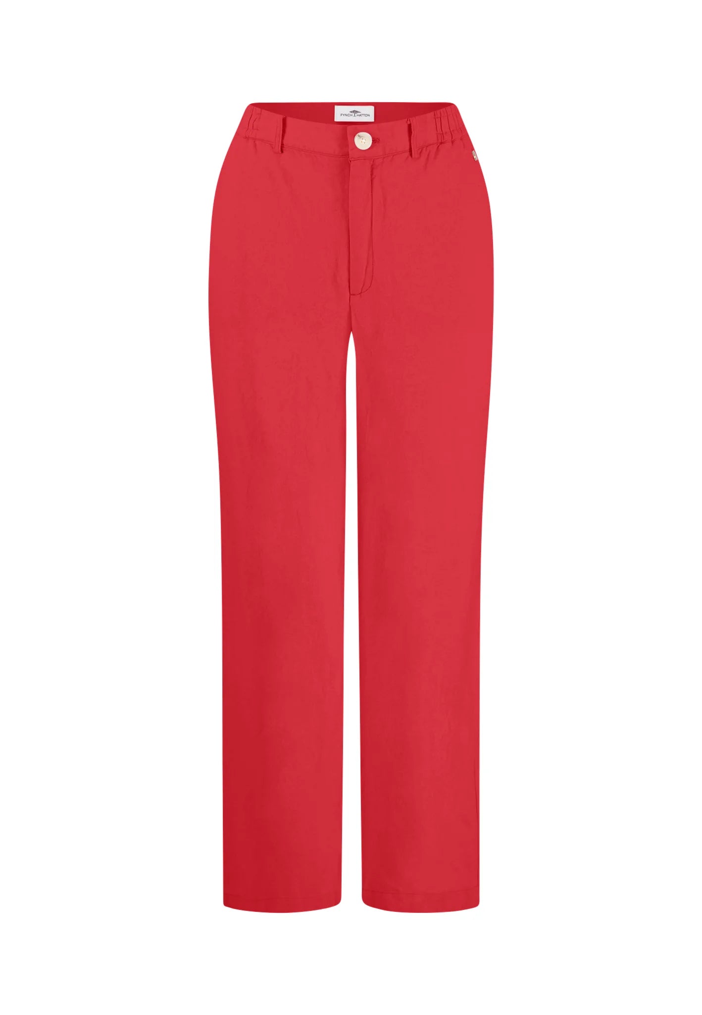 Fynch Hatton Pants Straight Linen Mix - Summer Red