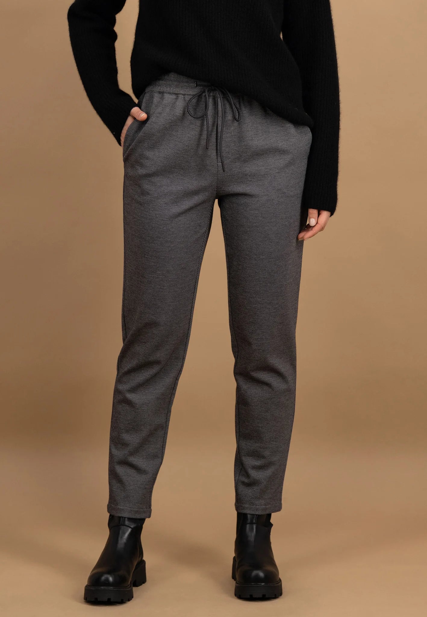 Fynch Hatton Twill Contrast Pants - Alloy Grey