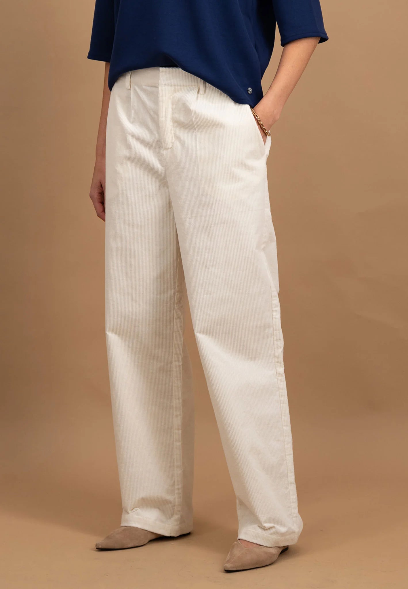 Fynch Hatton Straight Leg Cords - Milk