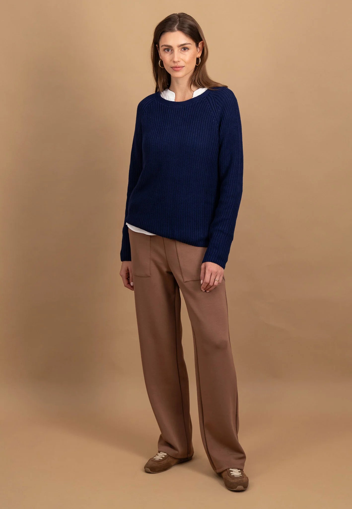 Fynch Hatton Round Neck Pullover - Aura Blue