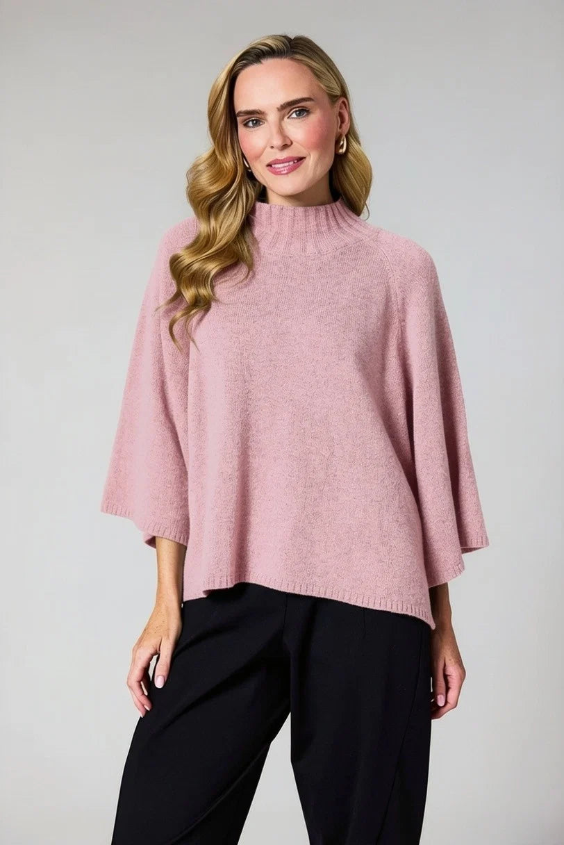 Deck Funnel Neck Knit - Pink