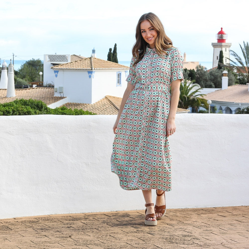 Rant & Rave Blossom Shirt Dress - Mint