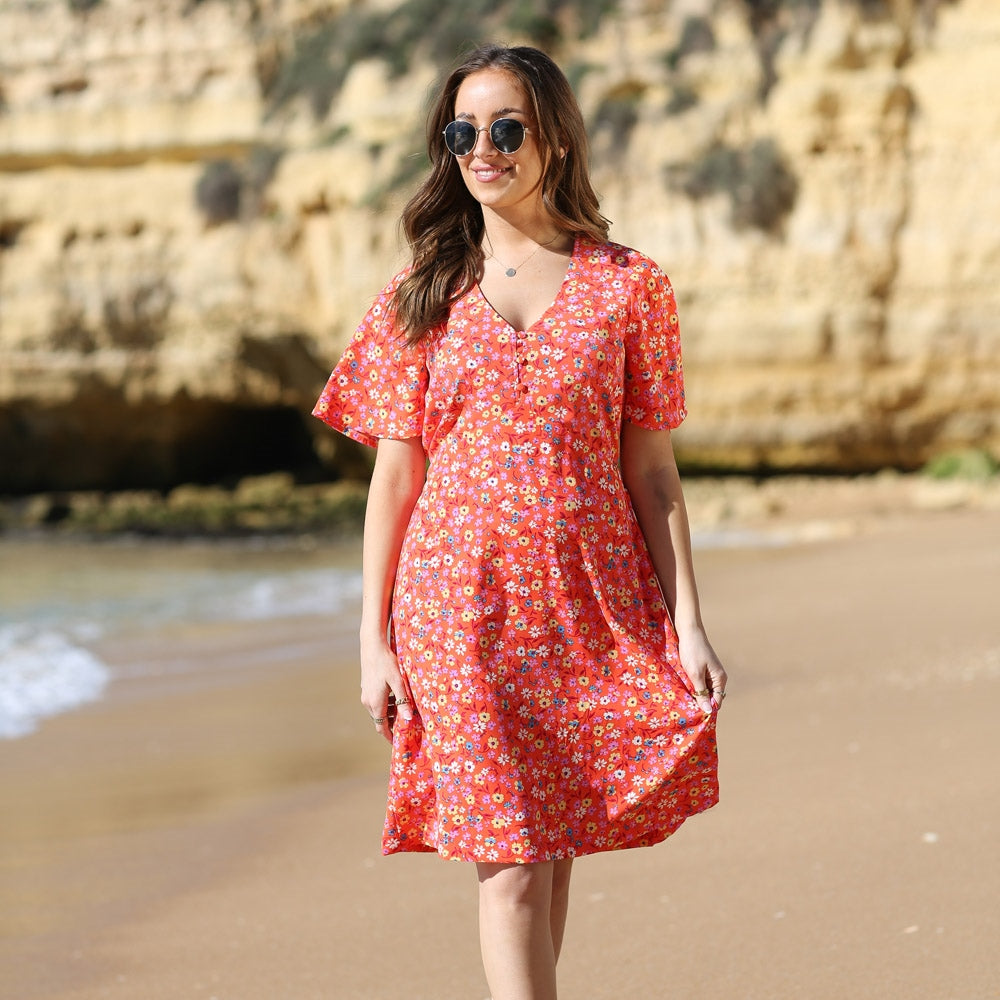 Rant & Rave Ava Floral Dress - Coral