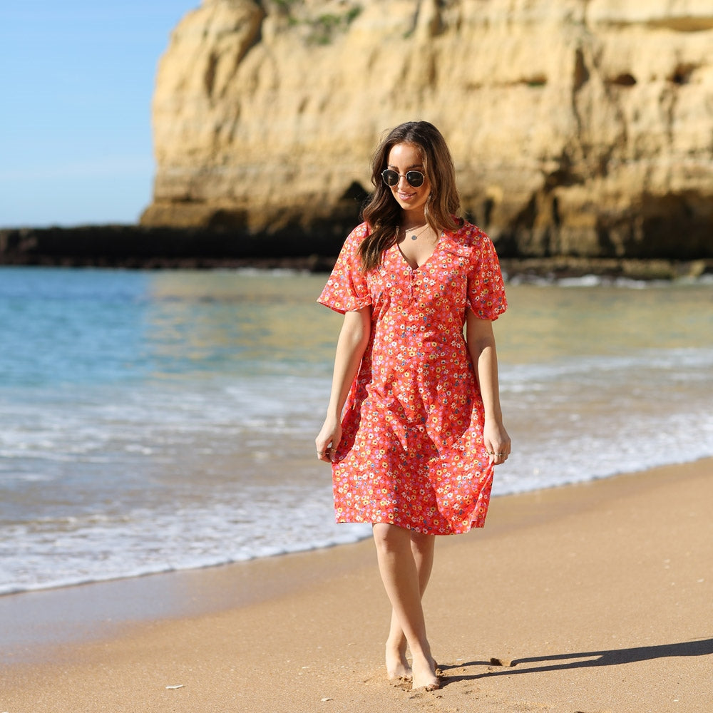 Rant & Rave Ava Floral Dress - Coral