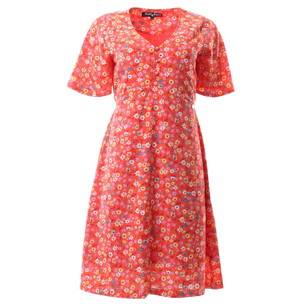 Rant & Rave Ava Floral Dress - Coral
